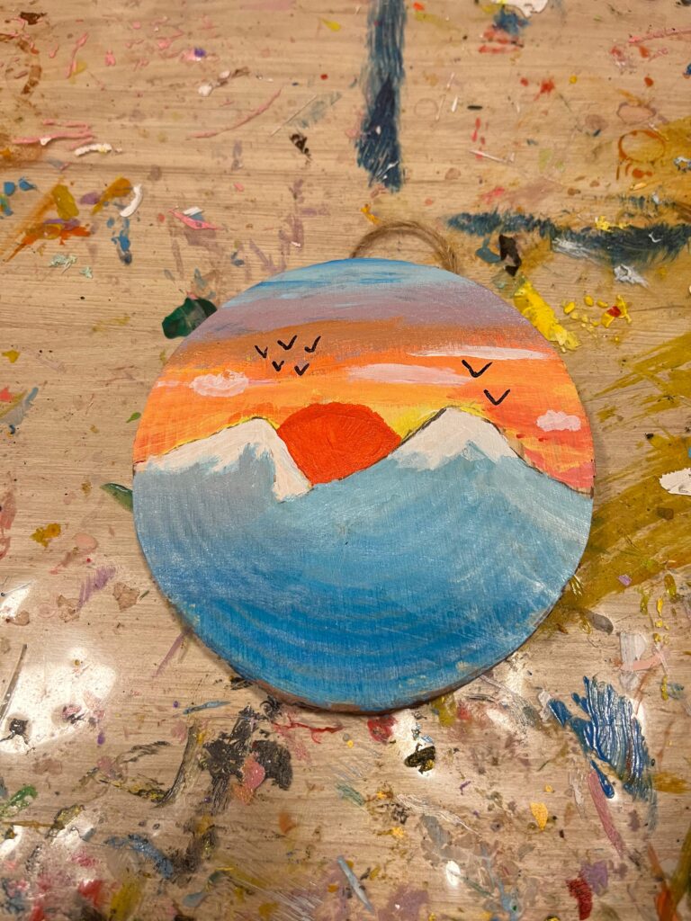 Painting on Wooden Slice